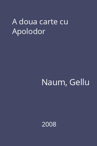 A doua carte cu Apolodor