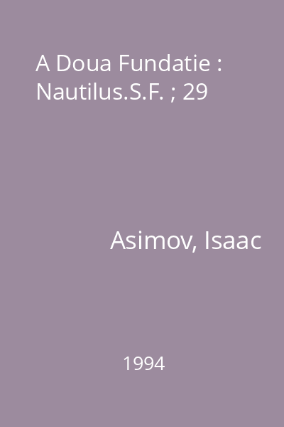 A Doua Fundatie : Nautilus.S.F. ; 29