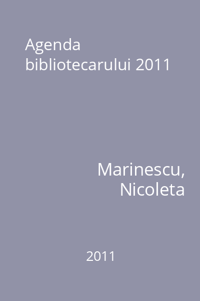 Agenda bibliotecarului 2011