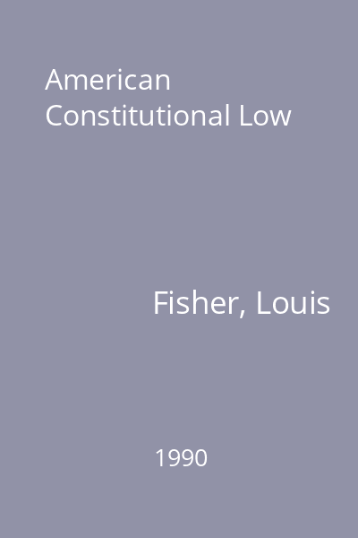 American Constitutional Low