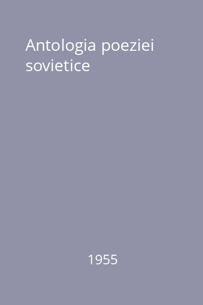 Antologia poeziei sovietice