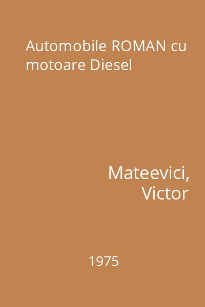 Automobile ROMAN cu motoare Diesel