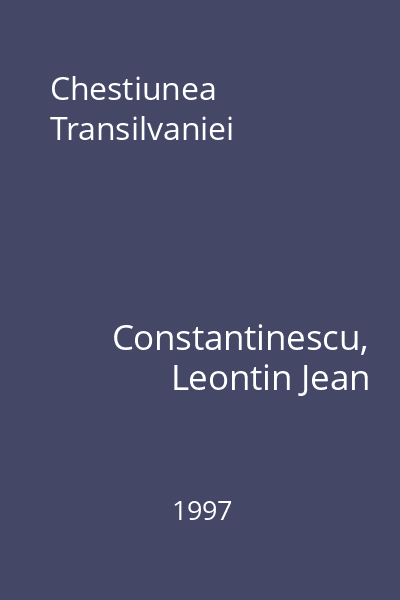 Chestiunea Transilvaniei