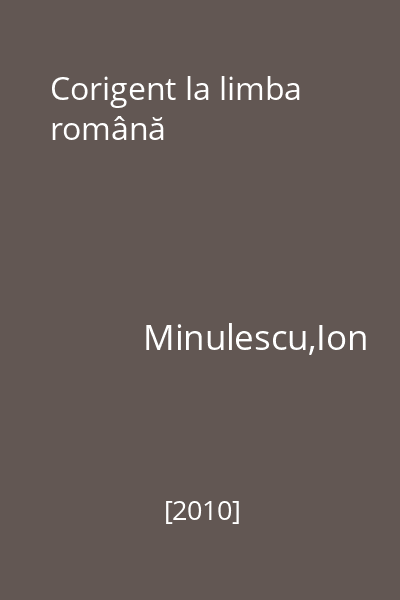 Corigent la limba română