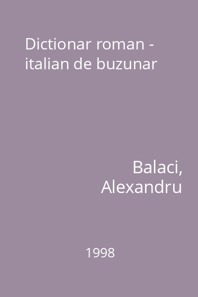 Dictionar roman - italian de buzunar