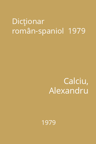 Dicţionar român-spaniol  1979