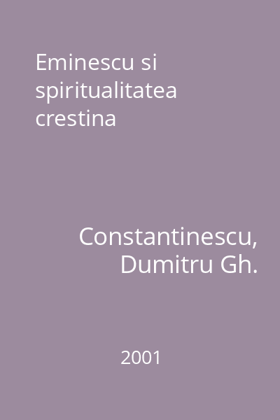 Eminescu si spiritualitatea crestina