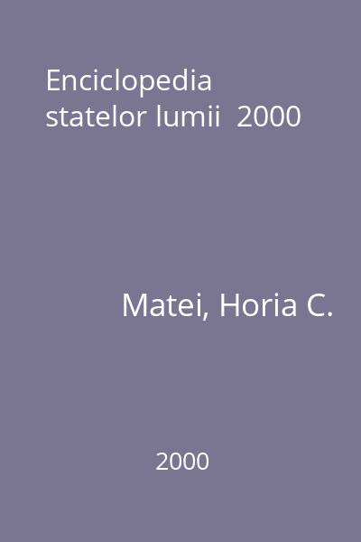 Enciclopedia statelor lumii  2000