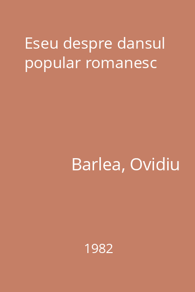Eseu despre dansul popular romanesc