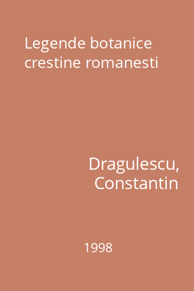 Legende botanice crestine romanesti