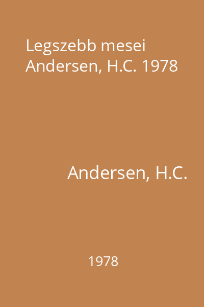 Legszebb mesei Andersen, H.C. 1978