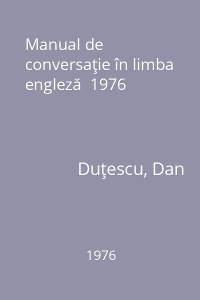 Manual de conversaţie în limba engleză  1976