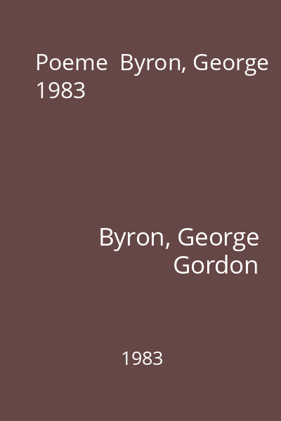 Poeme  Byron, George 1983