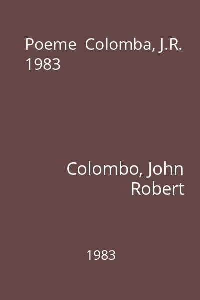 Poeme  Colomba, J.R. 1983