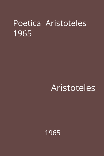 Poetica  Aristoteles 1965