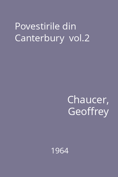 Povestirile din Canterbury  vol.2