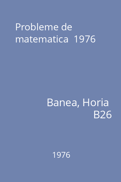 Probleme de matematica  1976