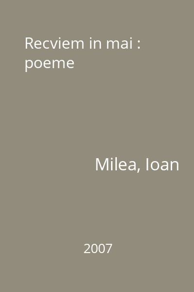 Recviem in mai : poeme
