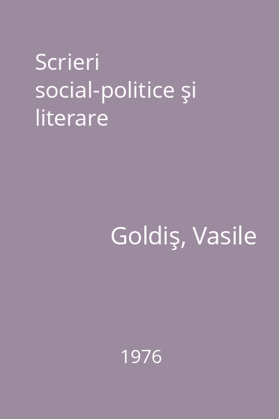 Scrieri social-politice şi literare