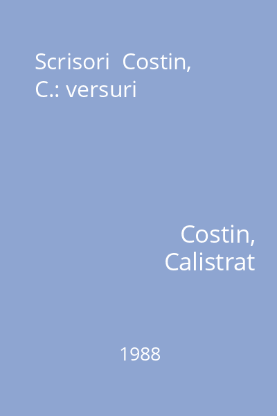 Scrisori  Costin, C.: versuri