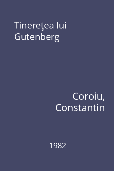 Tinereţea lui Gutenberg