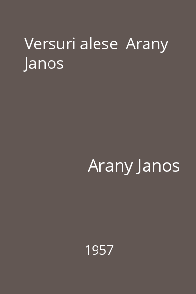 Versuri alese  Arany Janos