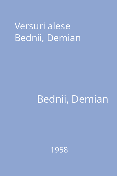 Versuri alese  Bednii, Demian