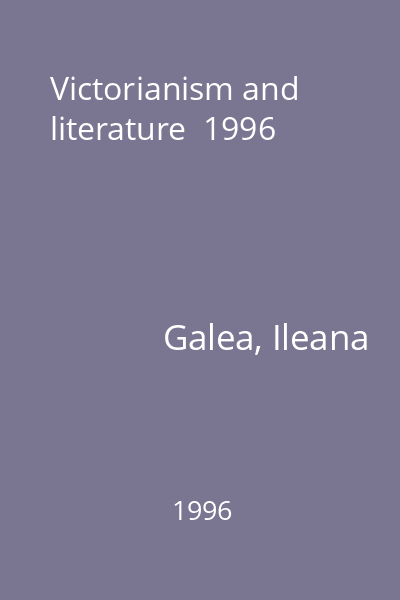Victorianism and literature  1996