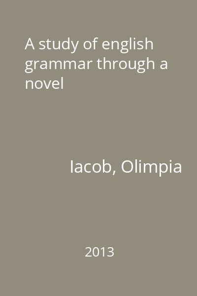 A study of english grammar through a novel