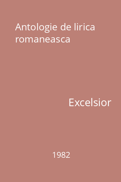 Antologie de lirica romaneasca