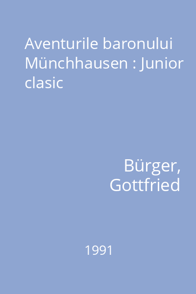 Aventurile baronului Münchhausen : Junior clasic