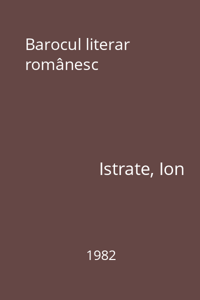 Barocul literar românesc