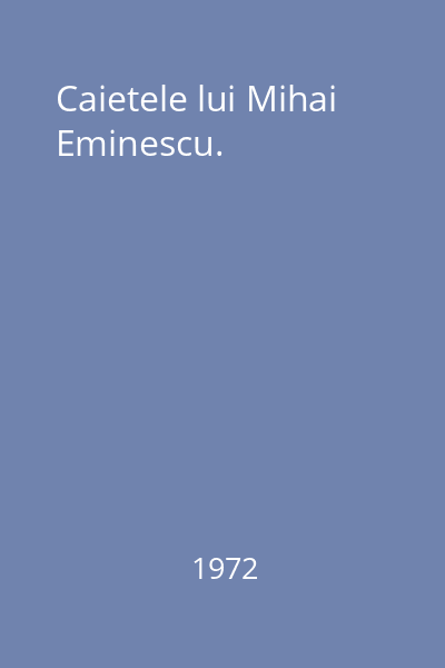 Caietele lui Mihai Eminescu.