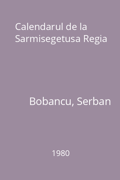 Calendarul de la Sarmisegetusa Regia