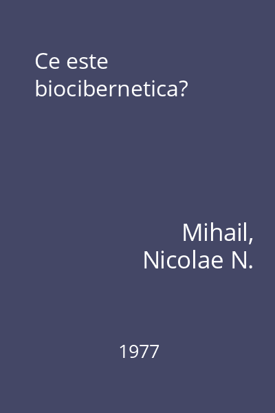 Ce este biocibernetica?