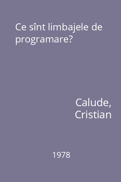 Ce sînt limbajele de programare?