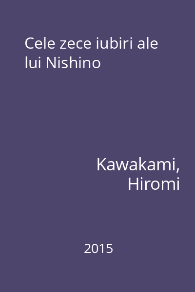 Cele zece iubiri ale lui Nishino