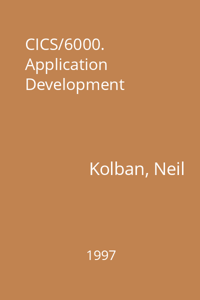 CICS/6000. Application Development