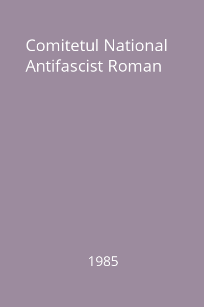 Comitetul National Antifascist Roman
