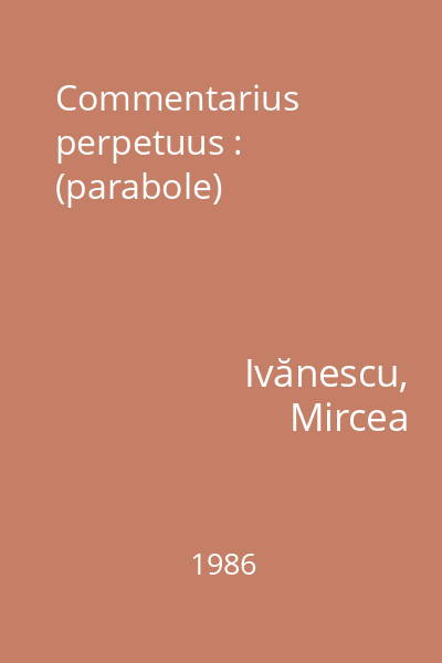 Commentarius perpetuus : (parabole)