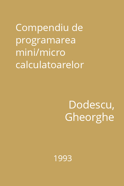 Compendiu de programarea mini/micro calculatoarelor