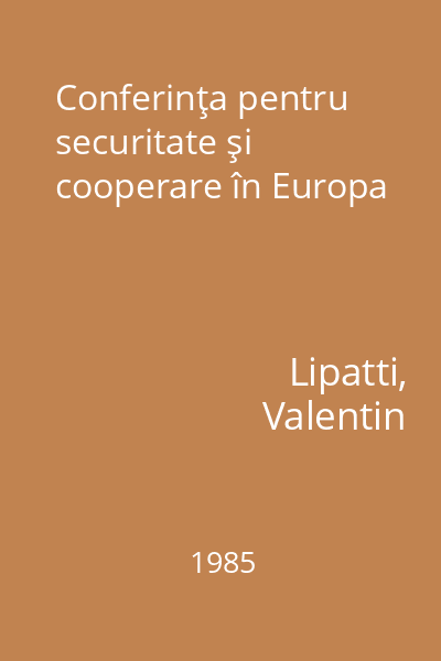 Conferinţa pentru securitate şi cooperare în Europa