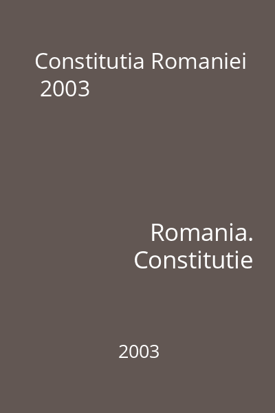 Constitutia Romaniei  2003