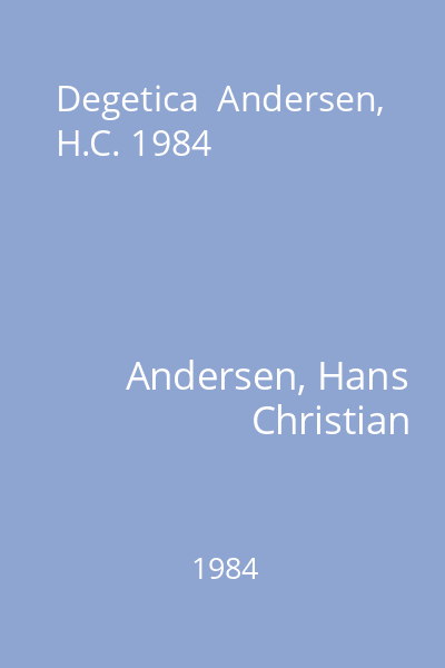 Degetica  Andersen, H.C. 1984