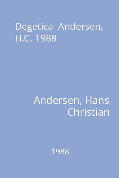 Degetica  Andersen, H.C. 1988