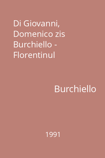 Di Giovanni, Domenico zis Burchiello - Florentinul