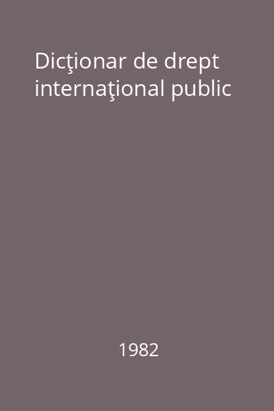 Dicţionar de drept internaţional public