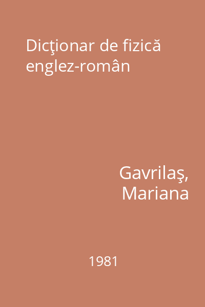 Dicţionar de fizică englez-român