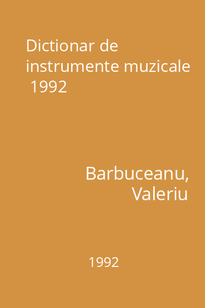 Dictionar de instrumente muzicale  1992