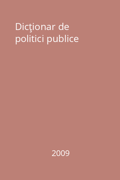Dicţionar de politici publice